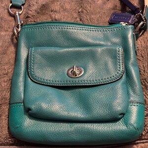 Coach Teal Leather Crossbody Bag